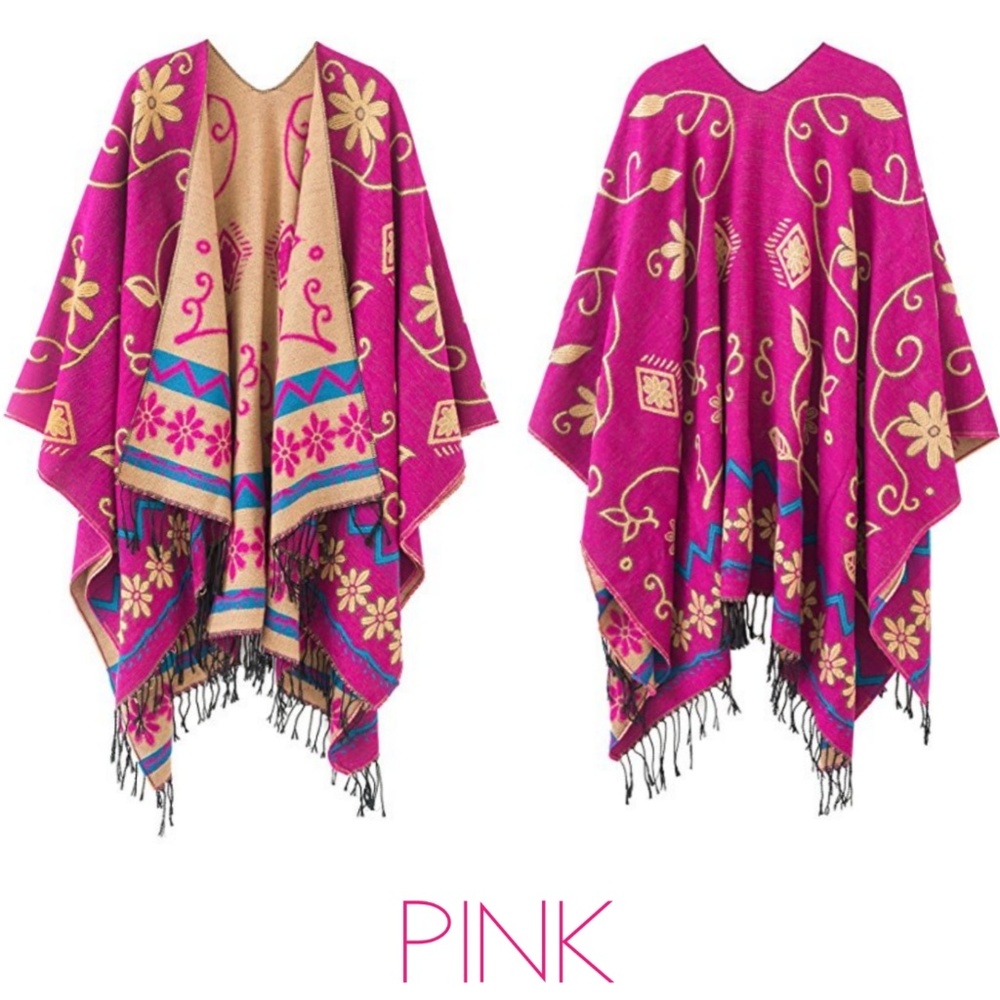 reversible ruana / sarape / poncho / wrap